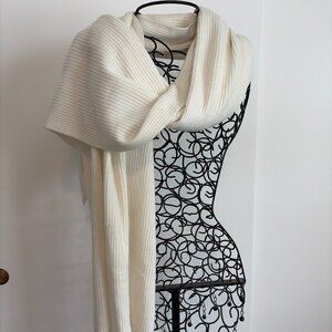 Fabletics Cashmere Blend Ivory Scarf New w/ Tags